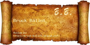 Bruck Bálint névjegykártya