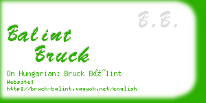 balint bruck business card